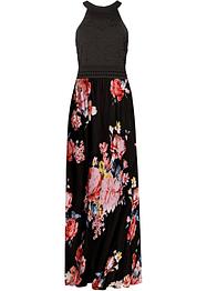 Abito estivo lungo con fantasia floreale e pizzo, BODYFLIRT boutique