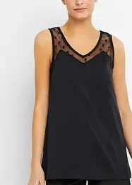 Pigiama estivo con inserto in pizzo, bonprix