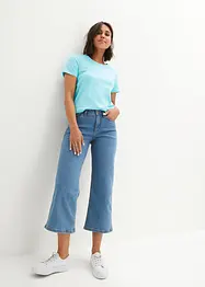 Jeans cropped wide leg, a vita media, bonprix