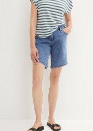 Shorts di jeans con fondo asimmetrico e cinta comoda, bpc bonprix collection