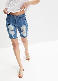 Bermuda in jeans con effetto sdrucito, RAINBOW