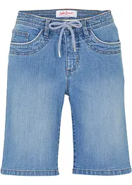 Bermuda in jeans slim fit con vita media, bonprix