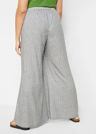 Pantaloni larghi in viscosa fantasia con cinta comoda a vita alta, bpc bonprix collection