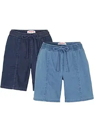 Shorts di jeans elasticizzati (pacco da 2), bonprix