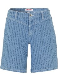 Shorts di jeans elasticizzati in denim di seersucker, John Baner JEANSWEAR
