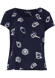 Maglia fantasia con scollo rotondo in cotone biologico, bonprix