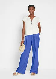 Pantaloni a palazzo in misto lino e viscosa leggero, bonprix
