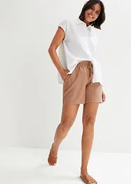 Shorts paper bag in misto lino, bonprix