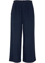 Pantaloni culotte cropped in misto lino, bonprix