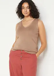 Top in maglia fine con scollo a V, bonprix