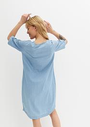 Abito al ginocchio in jeans di cotone a mezze maniche, bpc bonprix collection