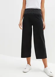 Pantaloni culotte in maglina al polpaccio con cinta comoda, bonprix