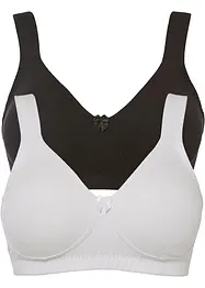 Reggiseno minimizer senza ferretto con cotone biologico (pacco da 2), bonprix