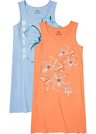 Camicia da notte corta in puro cotone (pacco da 2), bonprix