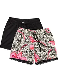 Pantaloncini per pigiama con pizzo delicato (pacco da 2), bonprix