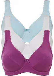 Reggiseno con ferretto in misto cotone (pacco da 3), bonprix