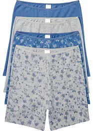 Boxer da donna aderenti lunghi a vita alta con cotone biologico (pacco da 4), bonprix
