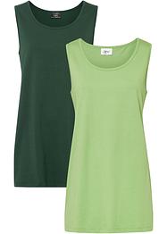 Top lungo basic in cotone biologico (pacco da 2), bpc bonprix collection