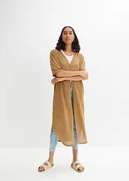 Cardigan lungo effetto lino, bonprix