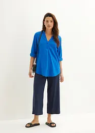 Blusa in misto lino con maniche a 3/4, bonprix