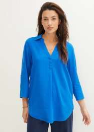 Blusa in misto lino con maniche a 3/4, bpc bonprix collection