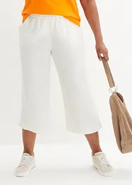 Pantaloni culotte cropped in misto lino, bonprix