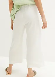 Pantaloni culotte cropped in misto lino, bonprix