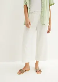 Pantaloni culotte cropped in misto lino, bonprix