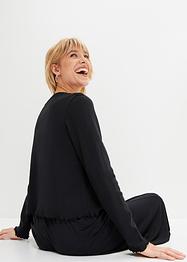 Maglia cropped a maniche lunghe con effetto alveolare, RAINBOW