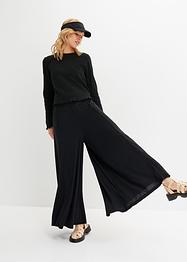 Maglia cropped a maniche lunghe con effetto alveolare, RAINBOW