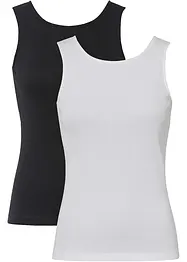 Top a costine in puro cotone biologico (pacco da 2), bonprix