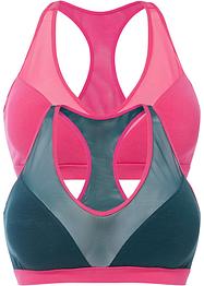 Reggiseno bustier con spalline olimpioniche e cotone biologico (pacco da 2), bpc bonprix collection