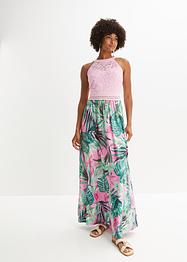 Abito lungo fantasia con pizzo, BODYFLIRT boutique