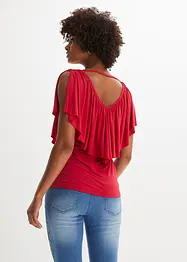 Maglia con scollo a V e inserto all'uncinetto, bonprix