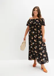 Abito fantasia con spalle scoperte, bonprix