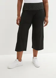 Pantaloni culotte in maglina al polpaccio con cinta comoda, bonprix