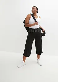 Pantaloni culotte in maglina al polpaccio con cinta comoda, bonprix