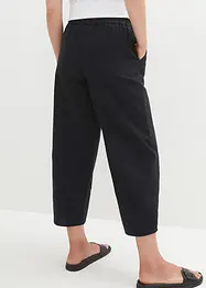 Pantaloni cropped in misto lino con cinta comoda a vita alta, loose fit, bonprix