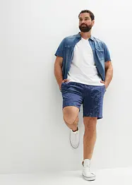 Camicia a maniche corte in jeans di puro cotone biologico, slim fit, bonprix