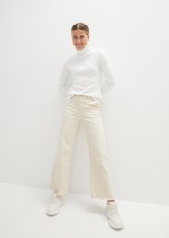 Pantaloni larghi in twill con cinta comoda a vista alta, bpc bonprix collection