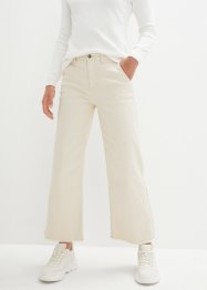 Pantaloni larghi in twill con cinta comoda a vista alta, bpc bonprix collection