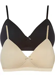 Reggiseno senza ferretto con coppe preformate e cotone biologico (pacco da 2), bonprix