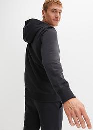 Felpa con zip, cappuccio e dettagli sportivi in cotone biologico, bpc bonprix collection