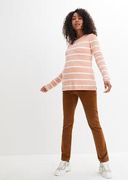 Pantaloni prémaman in velluto elasticizzato con cotone biologico, bpc bonprix collection