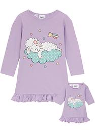 Camicia da notte + abito per bambole in cotone biologico (set 2 pezzi), bpc bonprix collection