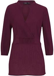 Blusa crinkle con inserto smock e effetto a portafoglio, bpc bonprix collection