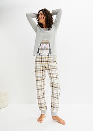 Pigiama con pantaloni in flanella, bpc bonprix collection