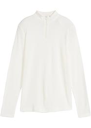 Maglia a maniche lunghe a coste con colletto e zip, bpc bonprix collection