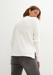 Maglia a maniche lunghe a coste con colletto e zip, bpc bonprix collection