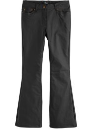 Pantaloni elasticizzati spalmati con cinta comoda a vita alta, flared, bpc bonprix collection